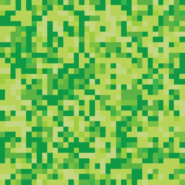 Pixel Mosaic Seamless Pattern Repeating Texture Green Colored Square Points — Vector de stock