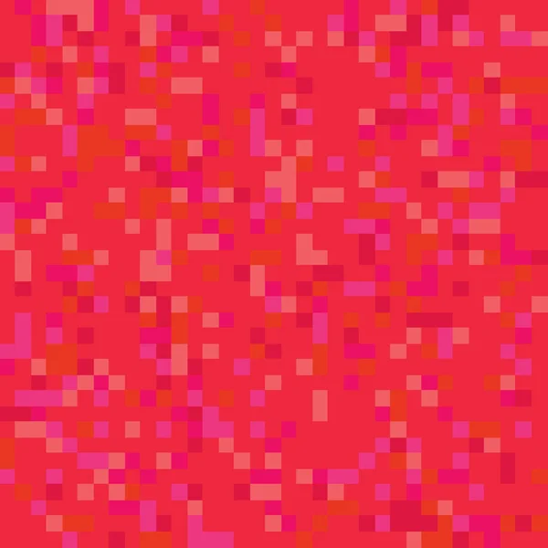 Pixel Mosaic Seamless Pattern Red Tones Repeating Texture Colored Square — Vector de stock