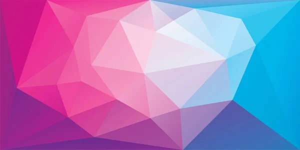 Polygonal Background Triangles Pink Blue Colors Triangular Banner Template Low — Image vectorielle
