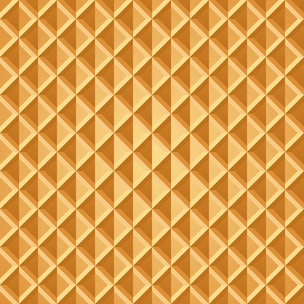 Wafer Seamless Pattern Baked Waffle Repeating Texture Stylized Flat Style — Wektor stockowy