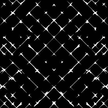 Seamless pattern with overlay effect. Grunge texture of irregular abstract grid. Lines and stains intersecting at chaotic order. Repeating geometric background. Scalable vector illustration in EPS8.