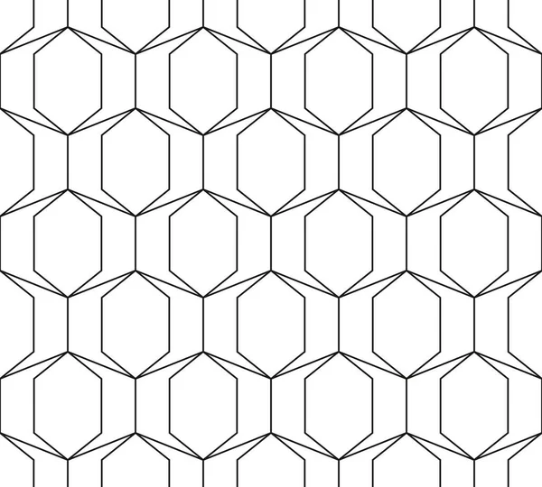 Geometric Seamless Pattern Outline Style Luxury Texture Hexagons Hexagonal Figures — Vettoriale Stock