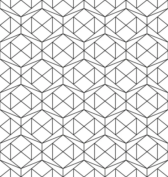 Geometric Seamless Pattern Outline Style Luxury Texture Hexagons Rhombus Abstract — ストックベクタ