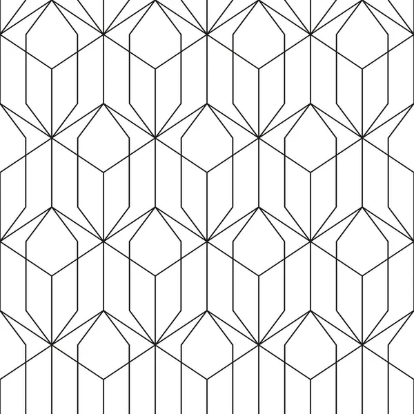 Geometric Seamless Pattern Outline Style Luxury Texture Hexagons Rhombus Abstract — Vettoriale Stock