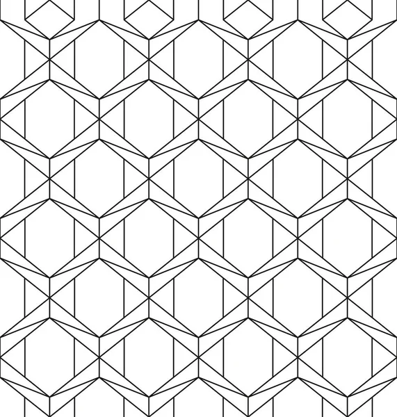 Geometric Seamless Pattern Outline Luxury Texture Hexagons Triangles Diamond Triangular — Vetor de Stock