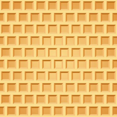 Waffle seamless pattern. Belgian wafer repeating texture. Stylized flat style wrapping background for baked goods or ice cream design. Vector eps8 illustration.