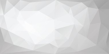 Polygonal background with white and gray irregular triangles. Triangular geometric banner template. Vector eps8 illustration without transparency.