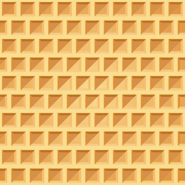 Waffle seamless pattern. Belgian wafer repeating texture. Stylized flat style wrapping background for baked goods or ice cream design. Vector eps8 illustration.
