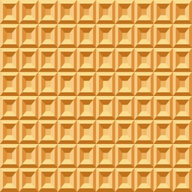 Wafer seamless pattern. Baked waffle repeating texture. Stylized flat style background for baked goods or ice cream design. Vector eps8 illustration.