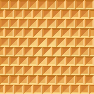 Waffle seamless pattern. Belgian wafer repeating texture. Stylized flat style wrapping background for baked goods or ice cream design. Vector eps8 illustration.