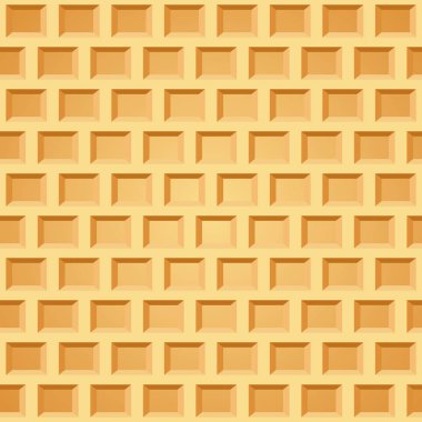 Waffle seamless pattern. Belgian wafer repeating texture. Stylized flat style wrapping background for baked goods or ice cream design. Vector eps8 illustration.