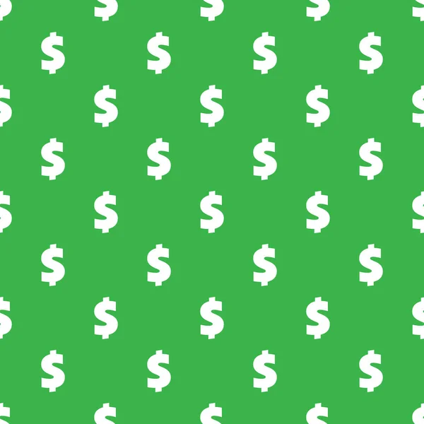 Dolar Işaretleri Kusursuz Desen Yeşil Üzerine Izole Edilmiş Abd Para — Stok Vektör