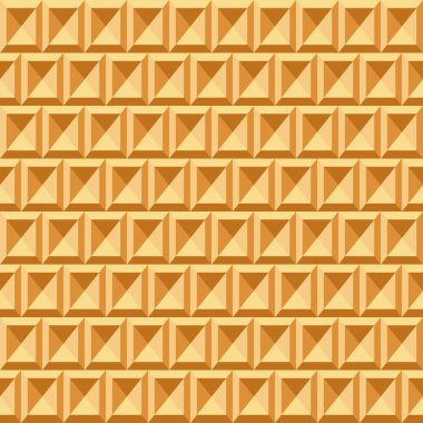 Waffle seamless pattern. Belgian wafer repeating texture. Stylized flat style wrapping background for baked goods or ice cream design. Vector eps8 illustration.