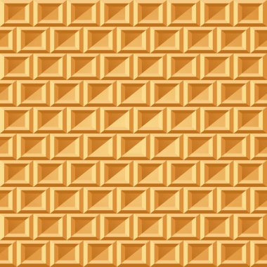 Waffle seamless pattern. Belgian wafer repeating texture. Stylized flat style wrapping background for baked goods or ice cream design. Vector eps8 illustration.