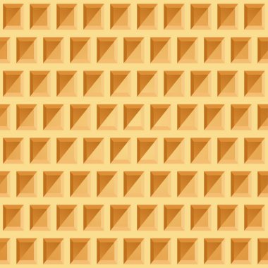 Waffle seamless pattern. Belgian wafer repeating texture. Stylized flat style wrapping background for baked goods or ice cream design. Vector eps8 illustration.
