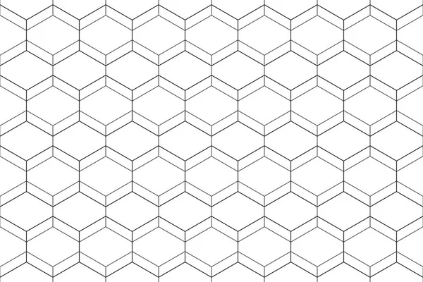 Geometriskt Sömlöst Mönster Konturstil Lyxig Textur Med Hexagoner Och Rombfigurer — Stock vektor