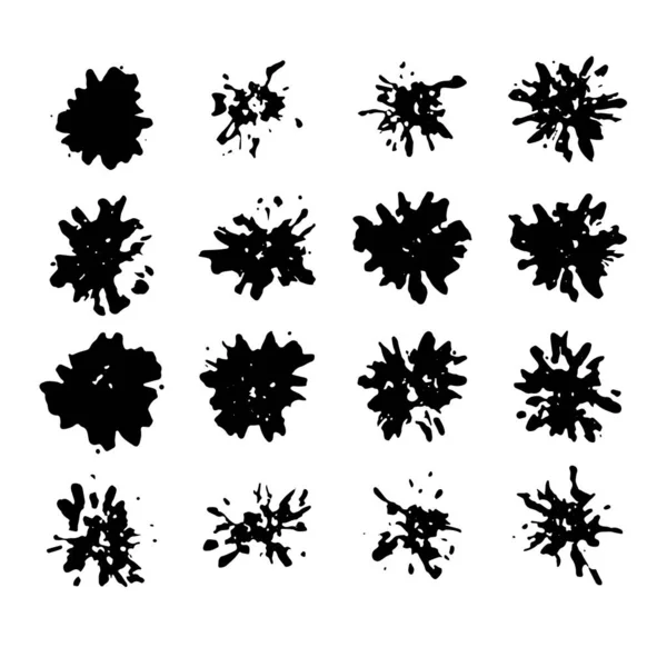 Колекція Абстрактних Чорнильних Принтів Набір Безформних Відбитків Плям Бризок Плям — стоковий вектор