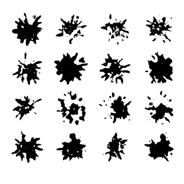 Колекція Абстрактних Чорнильних Плям Набір Безформних Відбитків Плям Бризок Плям — стоковий вектор