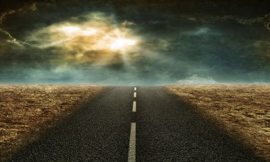 Çölde yol