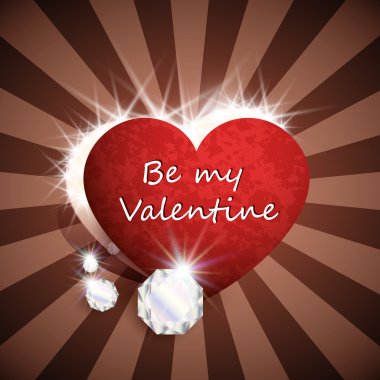 Kırmızı kalp ve Parlatıcı gem çizgili duvar kağıdı