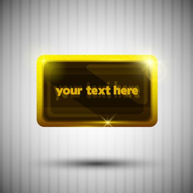 kare parlak altın konuşma balonu