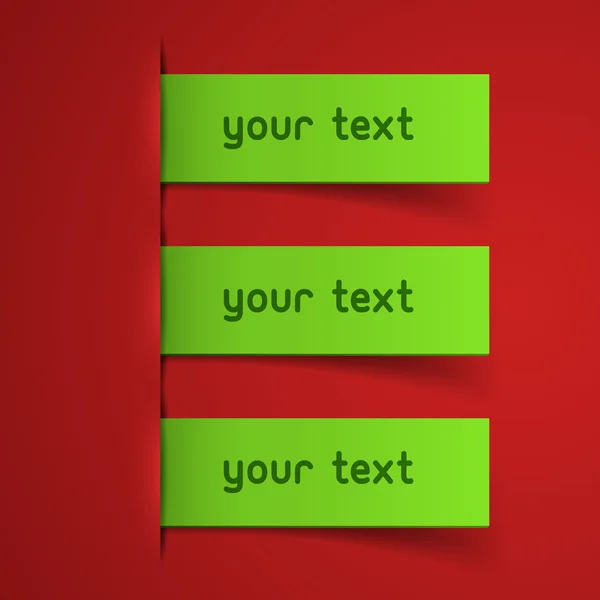 Gröna klistermärken sticker ut skiljelinjen på papper bakgrund — Stock vektor