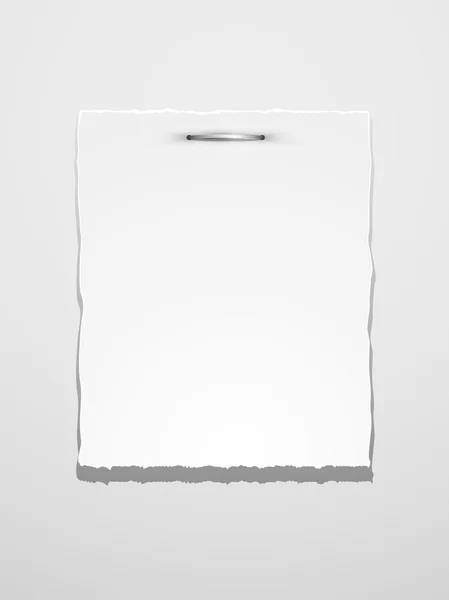 Gescheurd wit papier met plaats voor de tekst op de muur — Stockvector