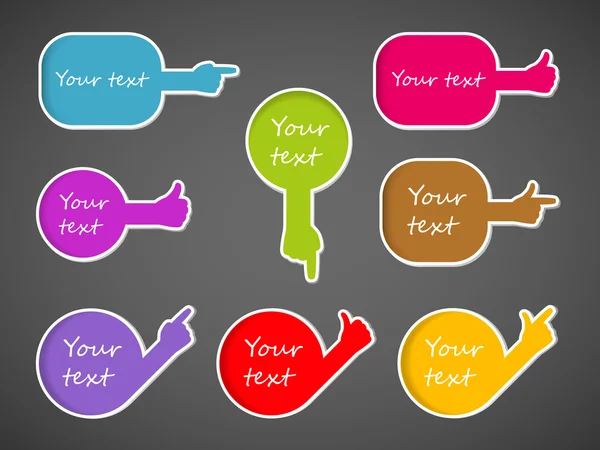 Kağıt boş vektör etiket formu kabarcık konuşma el ile ayarlayın.