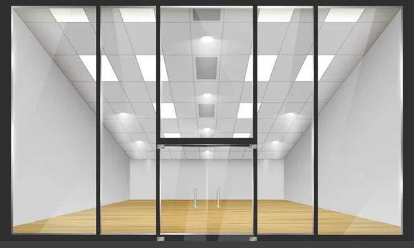 Dükkanı ile cam pencere ve kapılar, önden görünüm.