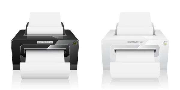 Printer met Witboek. — Stockvector