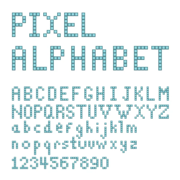 Alfabeto definido em estilo de arte pixel . — Vetor de Stock
