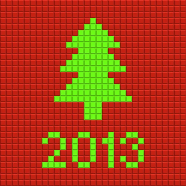 Árbol de Navidad de fondo en el estilo de pixel art — Vector de stock
