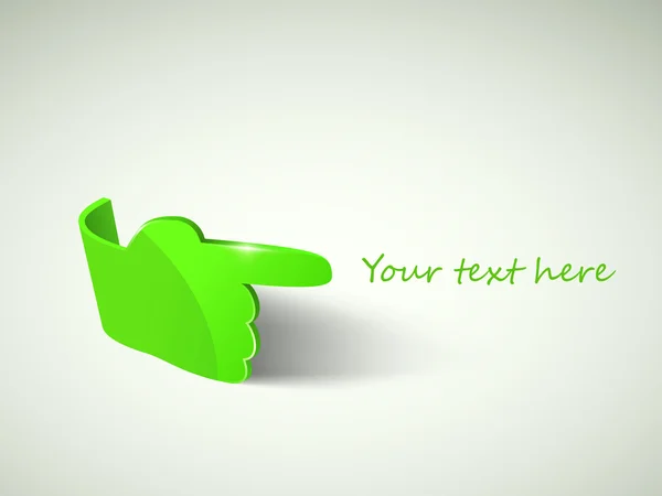 Main en verre vert avec place pour le texte . — Image vectorielle
