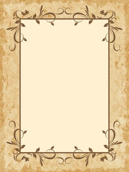 Oud papier grunge textuur met monogram vintage frame.. — Stockvector