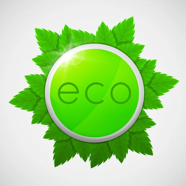 Groene bladeren bubble — Stockvector