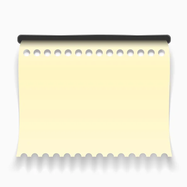 Жовтий завитий папір перевірка — стоковий вектор