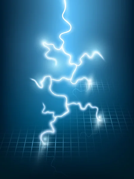 Blue lightning flash background. — Stock Vector