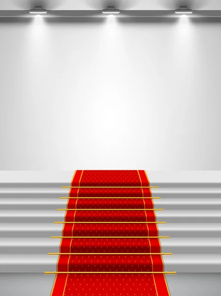 Stairs covered with red carpet — Stock Vector