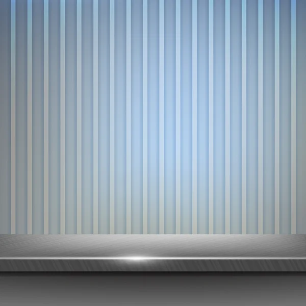 çizgili duvar arka plan ile çelik masa.