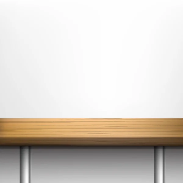 Holztisch auf Metallbeinen. — Stockvektor