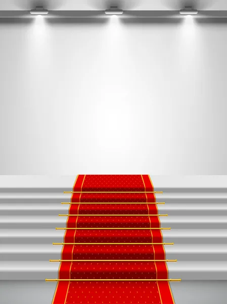 Stairs covered with red carpet — Stock Vector