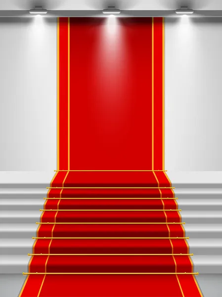 Trappor täckt med röda mattan — Stock vektor