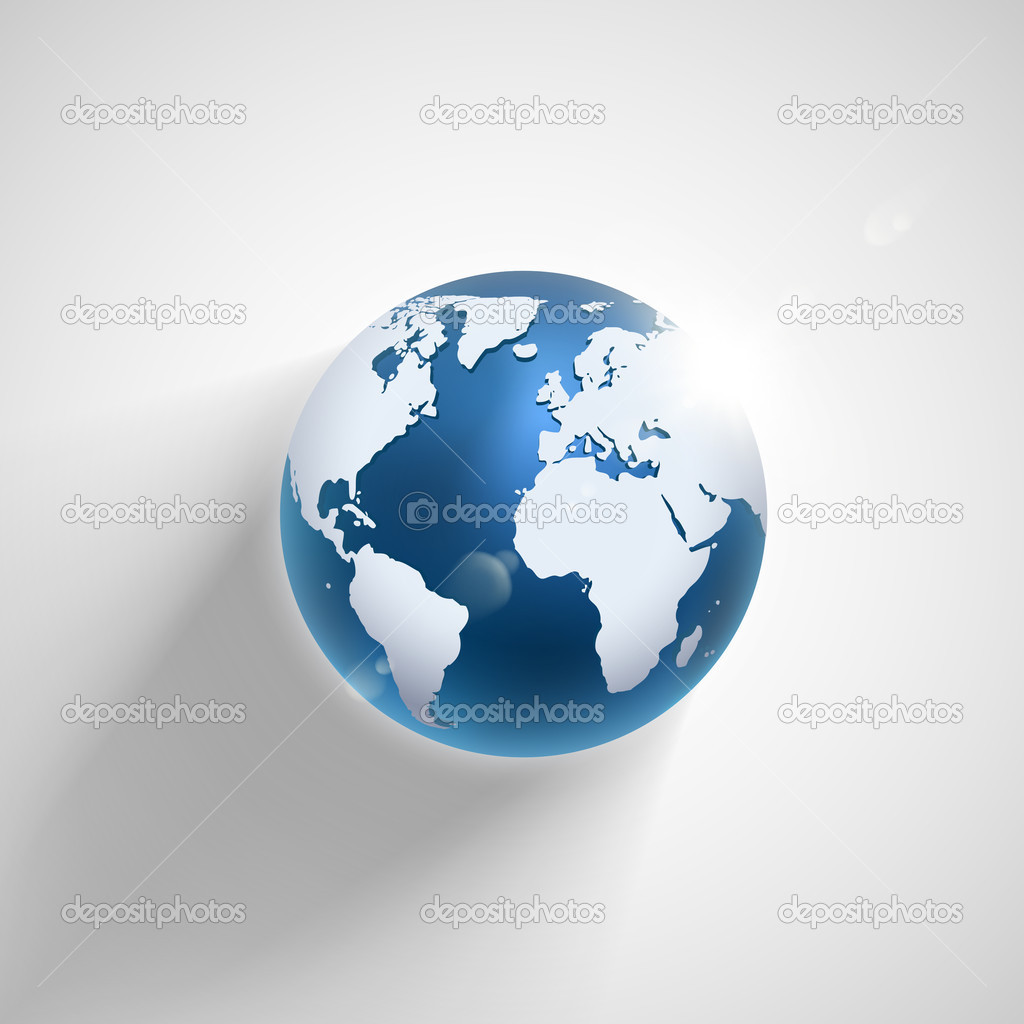 Vector globe icon of world
