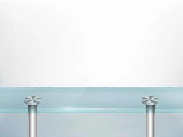 Muur achtergrond met glazen tafel — Stockvector