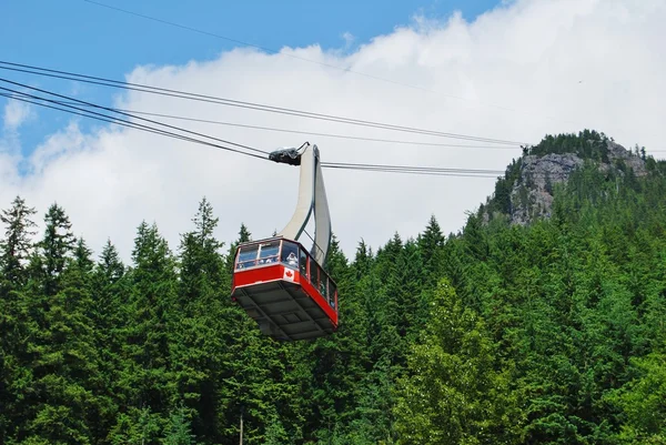 Gondola Ride to Grouse Mountain Top, North Vancouver Canada — Stock Photo, Image