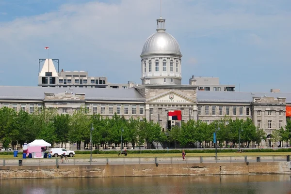 Downtown Montreal Waterfront, and the Bonsecours Market in Canada Stock Picture