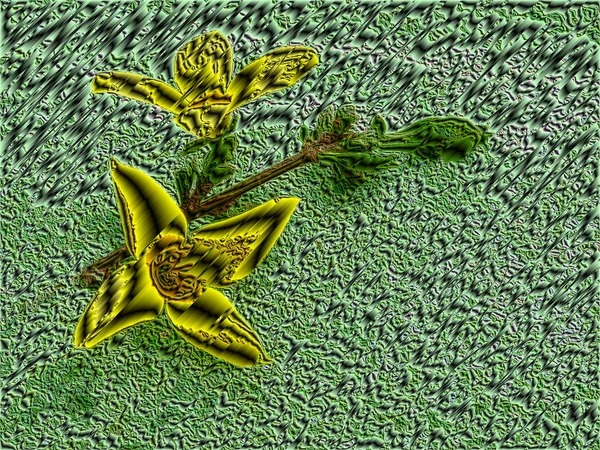 Pojedynczy kwiat streszczenie w małe kamienie — Zdjęcie stockowe