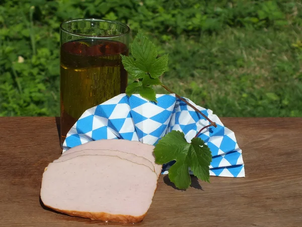 Leberkaese,a type of meat loaf popular in Germany and Austria — Stock Photo, Image