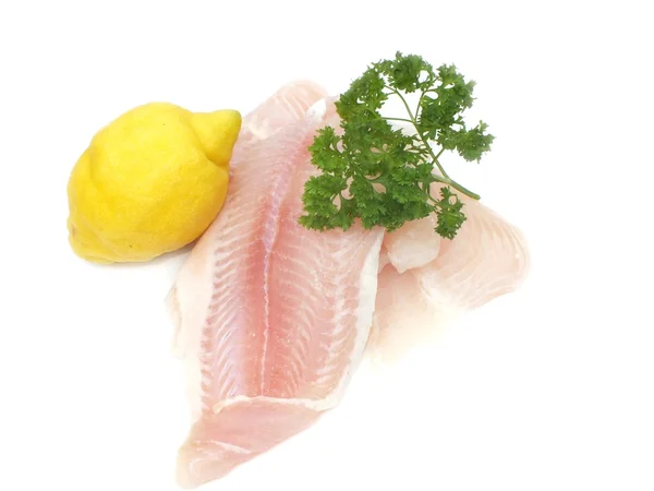 Raw fillet of fish, frozen pangasius, fish fillet — Stock Photo, Image