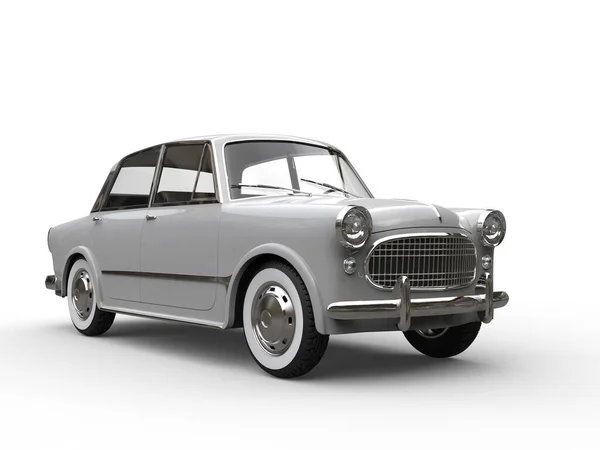 Velho Carro Compacto Vintage Branco Tiro Beleza — Fotografia de Stock